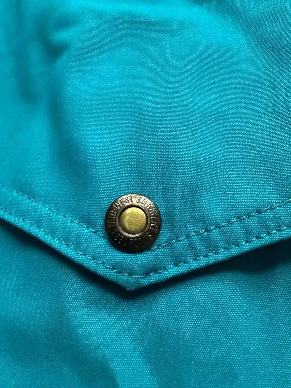Vintage 70s MWG Mid-West Garment Co. Teal Blue Parka Jacket Made in Canada - Picture 5 of 6